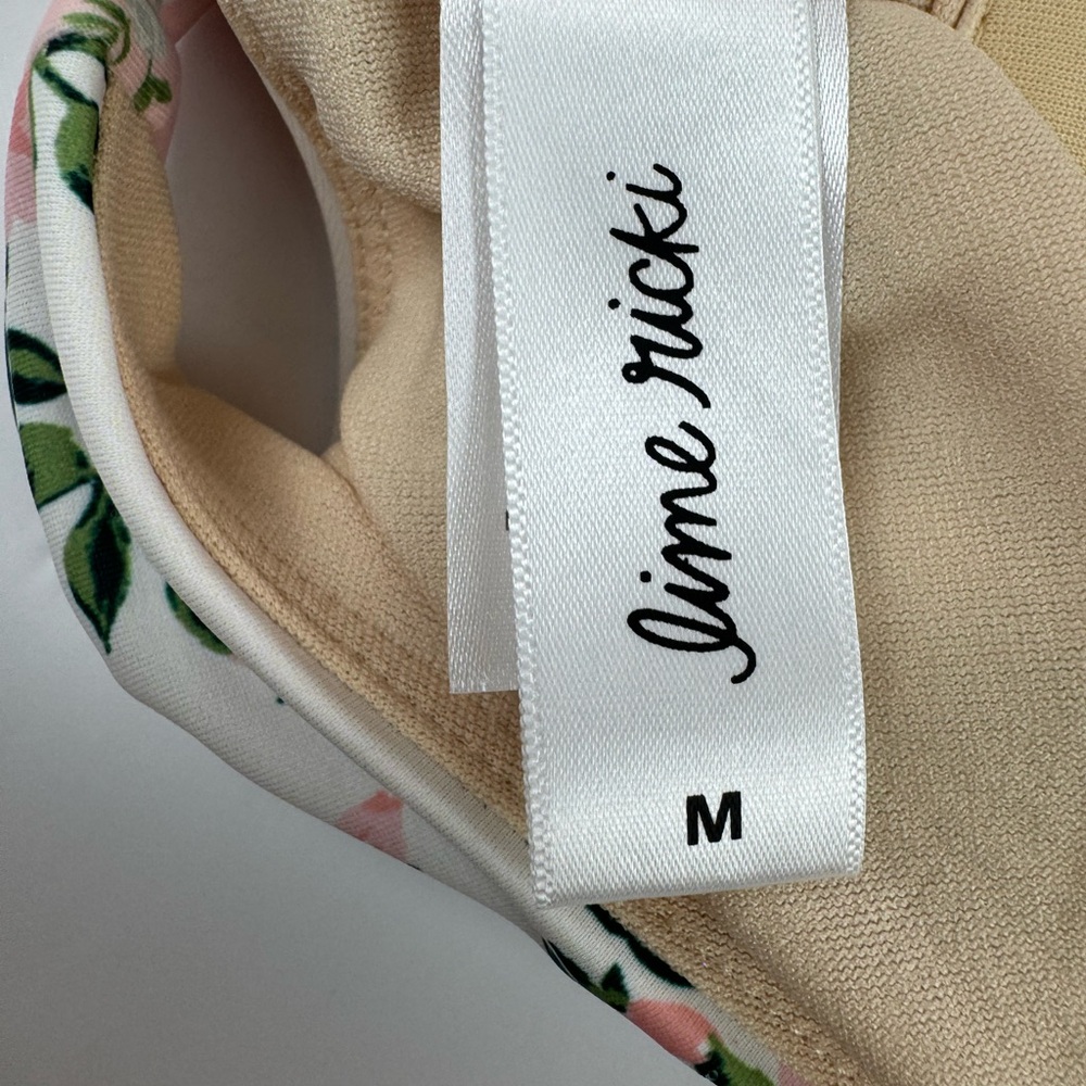 Lime Ricki Somerset Floral Shoulder Tie V-Neck One-Piece swimsuit Medium NWOT - Picture 6 of 12
